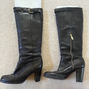 Coach black leather tall boots